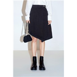 Falda asimétrica vaquera Negro