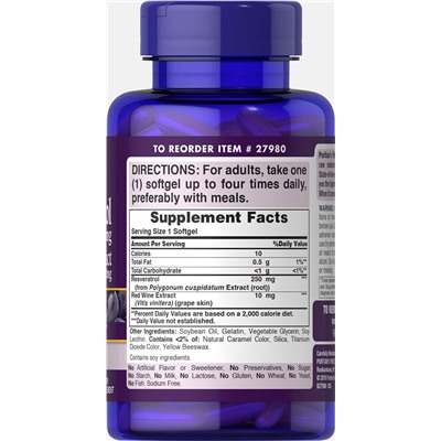 Resveratrol 250 mg plus Red Wine Extract