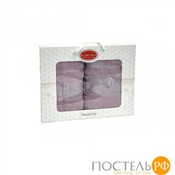 Набор полотенец Карвен "SUMBUL " махра 50*90/70*140 HS 1691 v9 сиреневый