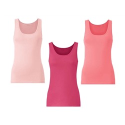 ESMARA® Achselhemden Damen, 3 Stück, mit Baumwolle