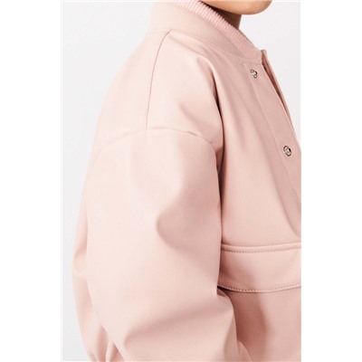 LEATHER EFFECT BOMBER JACKET