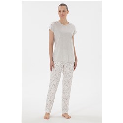 Kadın Ekru Pijama Takımı