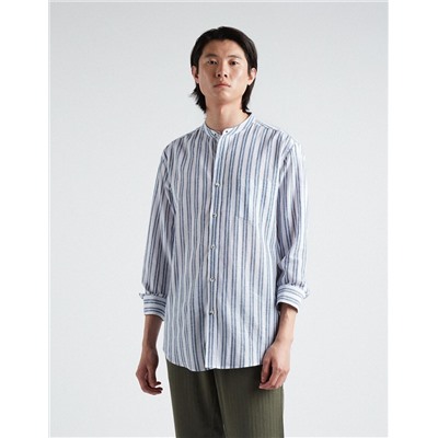 Linen Blend Shirt, Men, Dark Blue