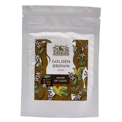 INDIBIRD Henna for hair Golden brown Хна для волос Золотисто-коричневая 100% натуральная 50г