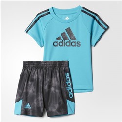 ADIDAS BOYS TRAINING SMOKE SCREEN SHORT SET