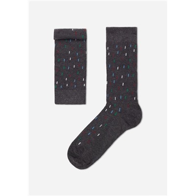 Kurze Herren-Baumwollsocken mit Muster