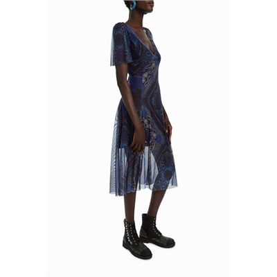 Vestido evasé doble capa
