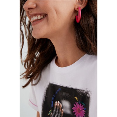 Camiseta arty pespuntes