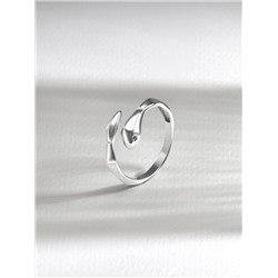 Кольцо разъемное из серебра родированное - Змея К5392р