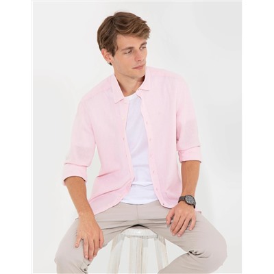 Pembe Regular Fit Uzun Kollu Gömlek