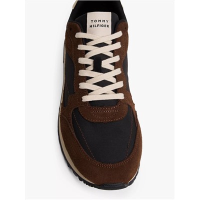 Mixed-Texture Suede Sneaker