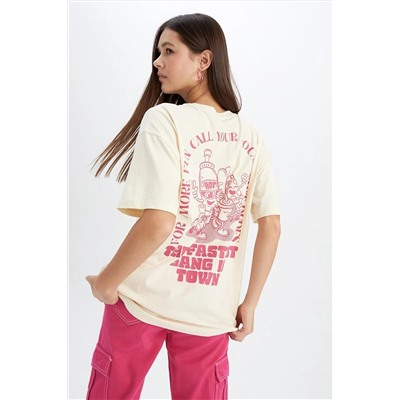 Defacto Coool Oversize Fit Sırt Baskılı Kısa Kollu %100 Pamuk Tişört Z2169AZ23SM