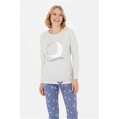 Kadın Gri Melanj Pijama Takımı