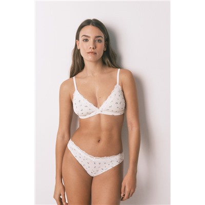 Pack 2 bragas clásicas algodón verde y print blanco