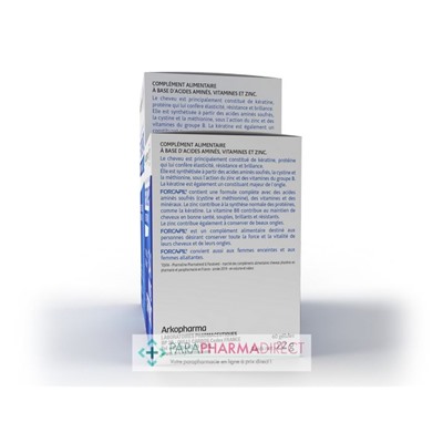 ArkoPharma Forcapil Fortifiant - Force, Vitalité & Brillance - Cheveux & Ongles Affaiblis - 180 gélules + 60 gélules OFFERTES