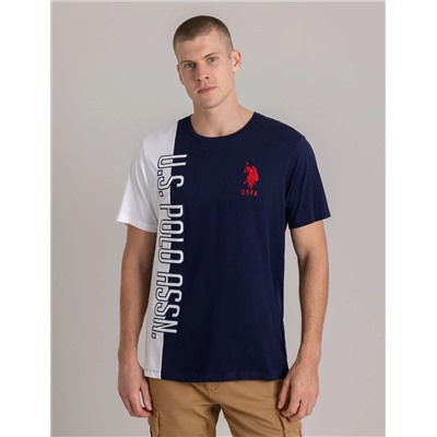 VERTICAL U.S. POLO ASSN. GRAPHIC COLORBLOCK T-SHIR
