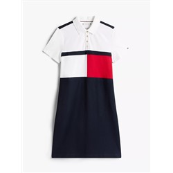 Flag Colorblock Stretch Polo Dress