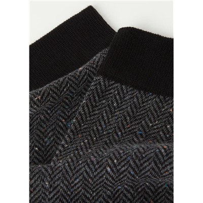 Kurze Herrensocken mit Fischgrätenmuster