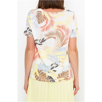 Camiseta de lino Amarillo y rosa