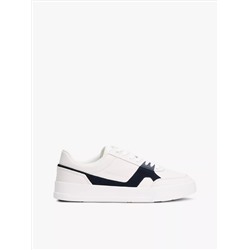 Leather Contrast Panel Court Sneaker
