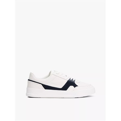Leather Contrast Panel Court Sneaker