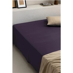 Manon King Size %100 Pamuk Ranforce Lastiksiz Çarşaf - Mor