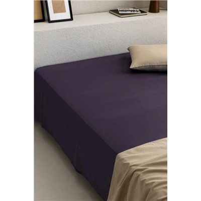 Manon King Size %100 Pamuk Ranforce Lastiksiz Çarşaf - Mor