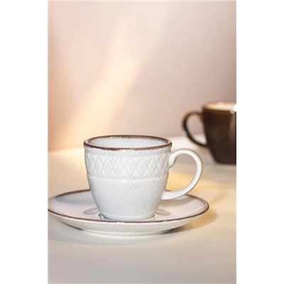 Antique 6 Kişilik Kahve Fincan Takımı - Gri