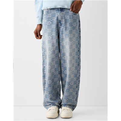 Jacquard super baggy jeans