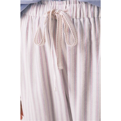 Pantalón largo franela print rayas multicolor