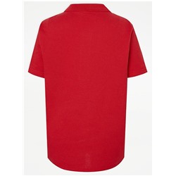Red Short Sleeve School Polo Shirts 2 Pack
