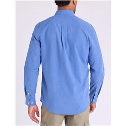 LONG SLEEVE PEACHED HEATHER CHEST STRIPE SHIRT