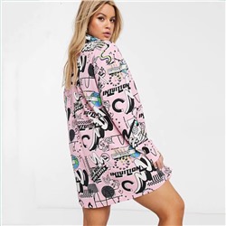 Женская рубашка Plus Size  Весёлый мультяшный принт