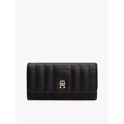 Quilted Snap-Closure Large Wallet