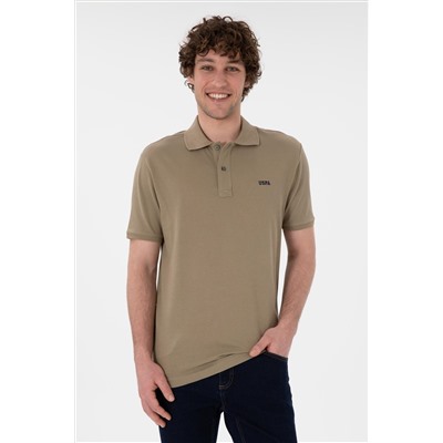 Erkek Regular Fit Polo Yaka Haki Basic Tişört