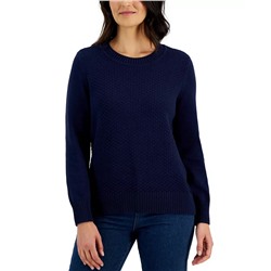 KAREN SCOTT Women's Cotton Zigzag Sweater, Created for Macy's