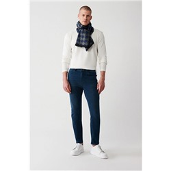 Avva Erkek Indigo Eskitme Yıkama Esnek Slim Fit Dar Kesim Jean Pantolon B003521