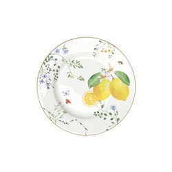 Тарелка закусочная, 19 см, фарфор P, белая, Цветы и лимоны, Fleurs et Citrons, 62844