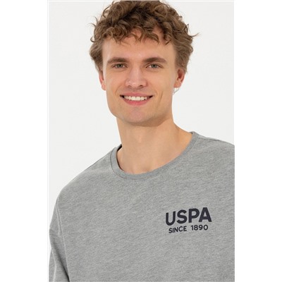 Erkek Gri Melanj Bisiklet Yaka Sweatshirt