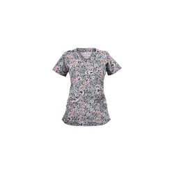 UA Spring Ditzy Silver Print Scrub Top