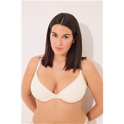 GORGEOUS Sujetador push up encaje y micro marfil