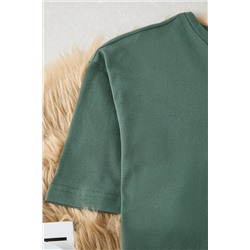 Yeşil Çiçekli Kapri Örme Pijama Takımı TBBSS25AI00002