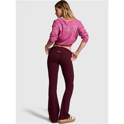ALL-DAY COTTON FOLDOVER FLARE LEGGINGS
