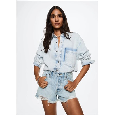 Mini short bajo deshilachado -  Mujer | MANGO OUTLET Melilla