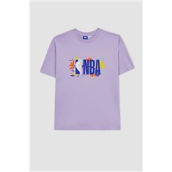Defacto Fit Nba Lisanslı Oversize Fit Bisiklet Yaka Kısa Kollu %100 Pamuk Tişört A4120AX23SM