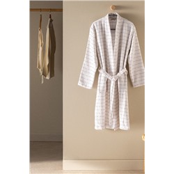 Soderna Kimono Pamuklu Unisex Bornoz - Beyaz