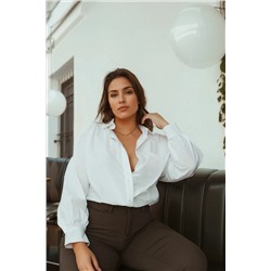 Trendyol Curve Beyaz Boyfriend Dokuma Gömlek TBBSS22GO0323
