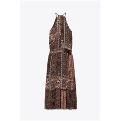 METALLIC THREAD PRINTED DRESS