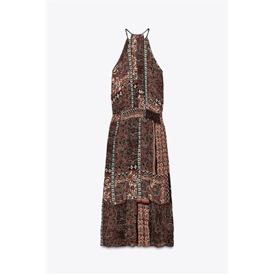 METALLIC THREAD PRINTED DRESS