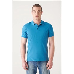 Koyu Mavi %100 Pamuk Serin Tutan Polo Yaka T-Shirt